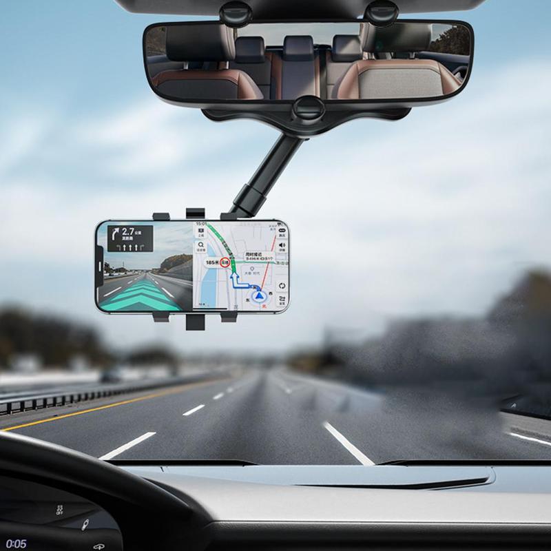 Phone holder for rearview mirror