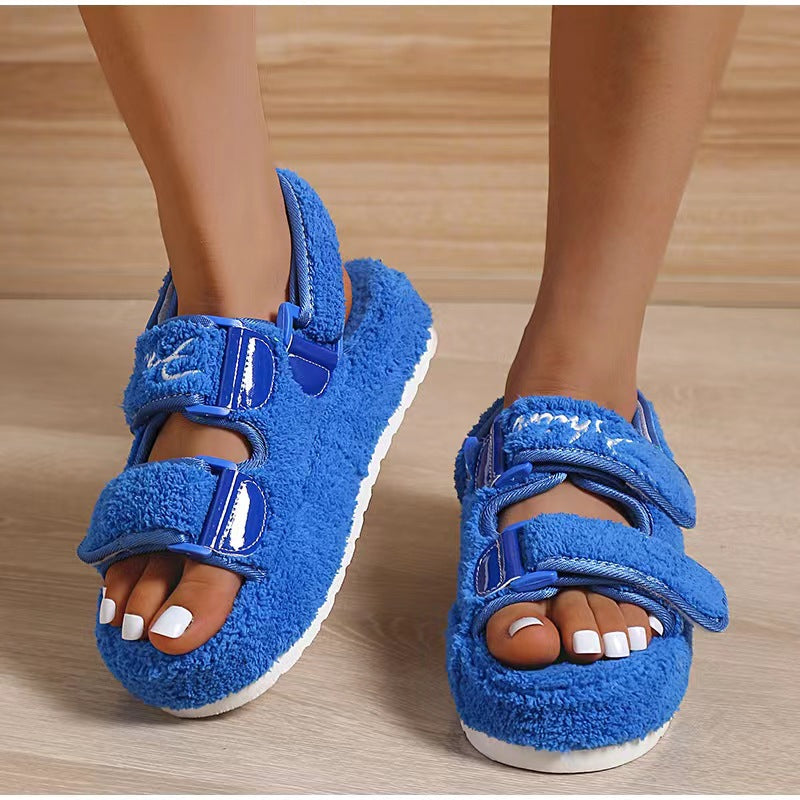 Women plush sandals