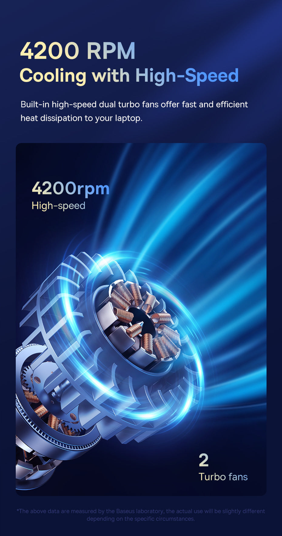 Notebook stand with cooling turbofan