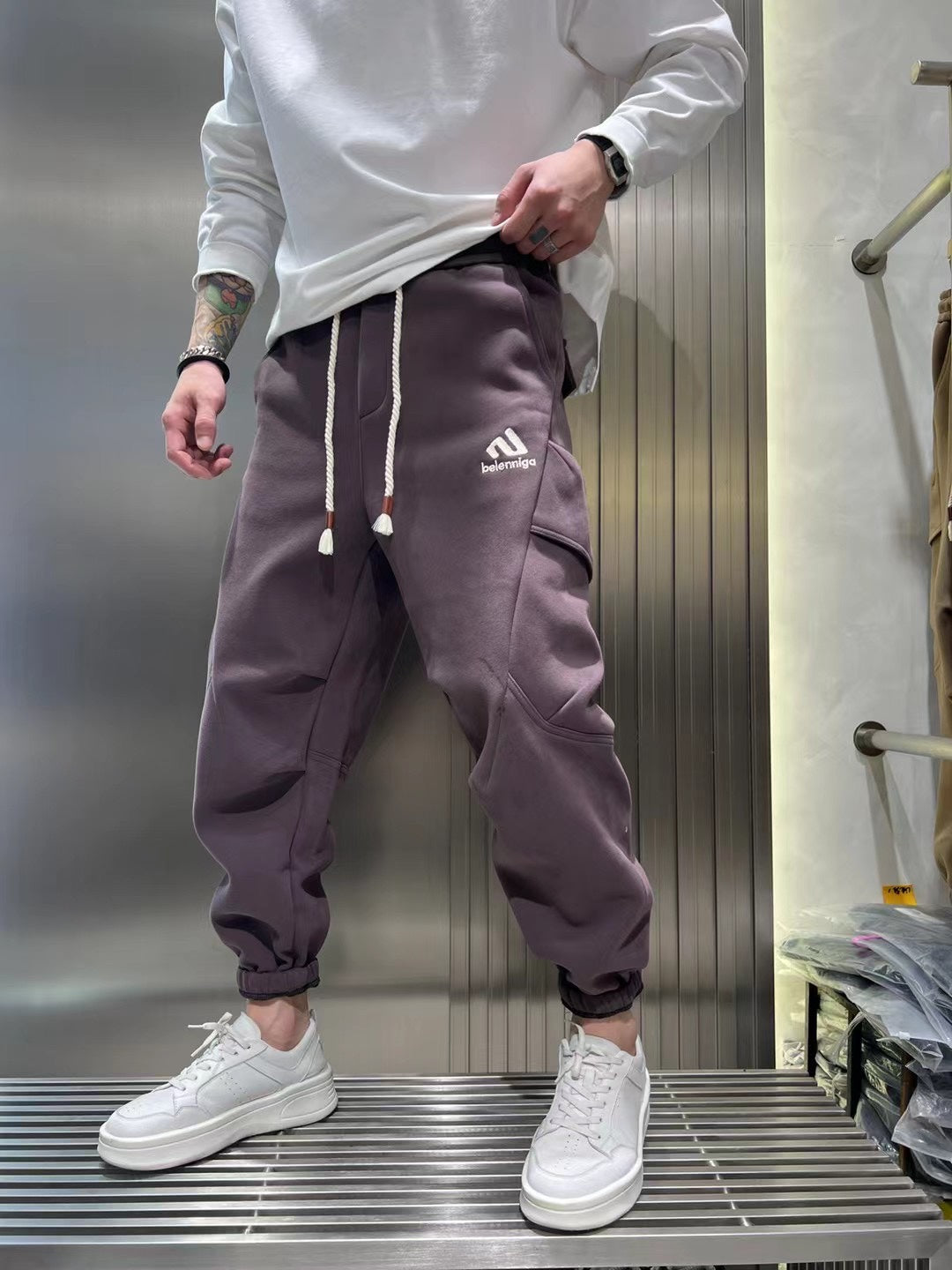Fleece sweatpants for men