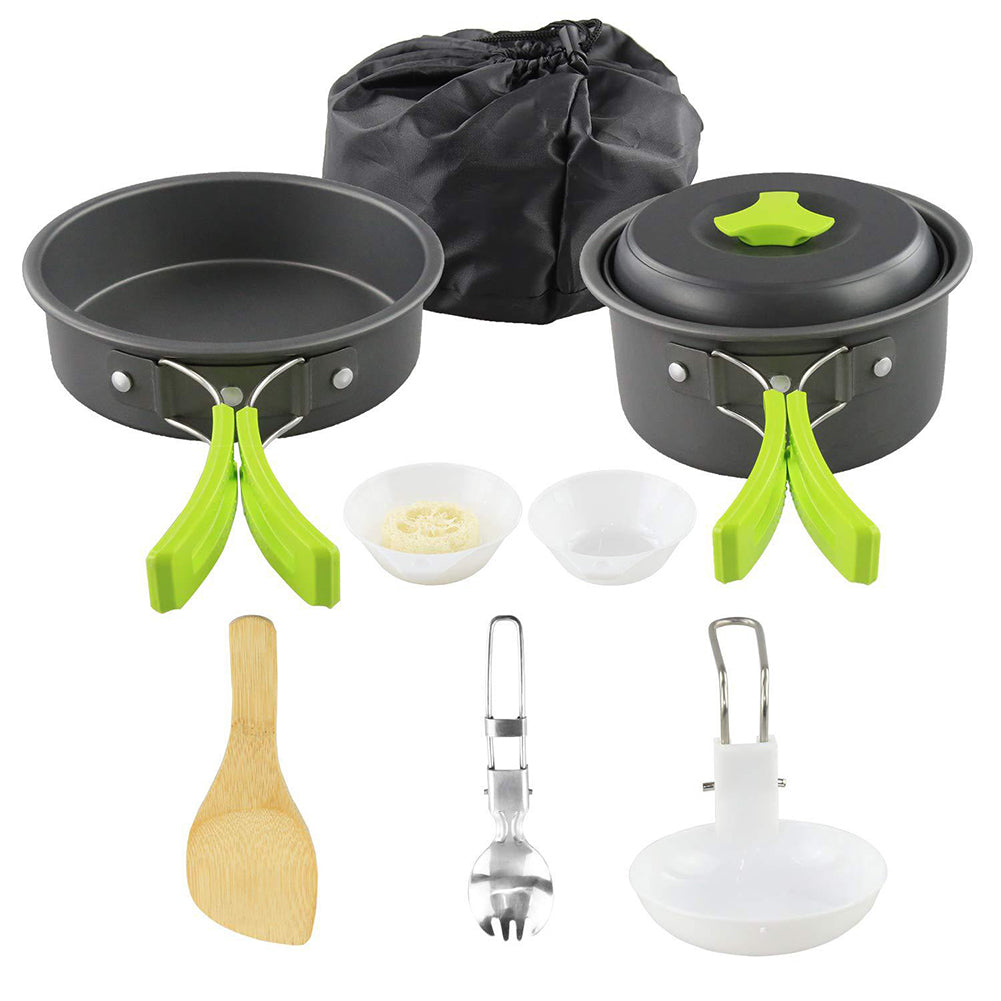 Portable camping cooker stove sets