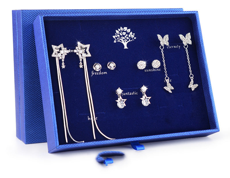 Real silver 925 earring gift box set