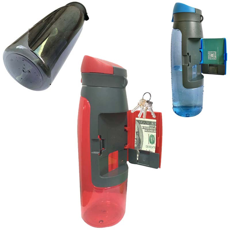 Water bottle with safe box