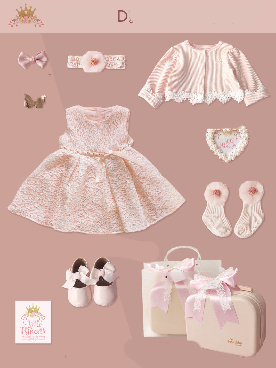 Princess baby dress set