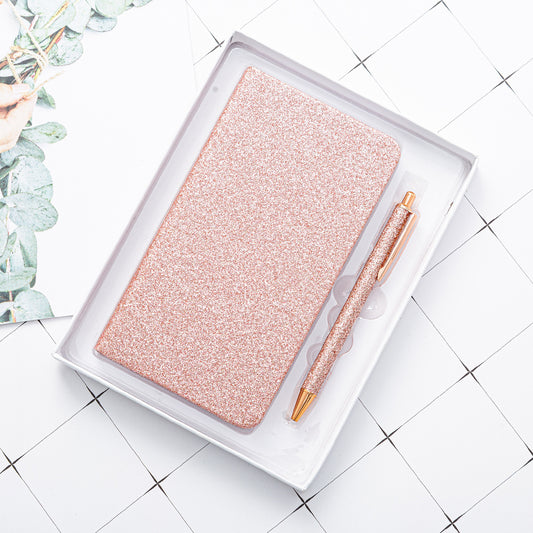 Glitter notebook and pen set