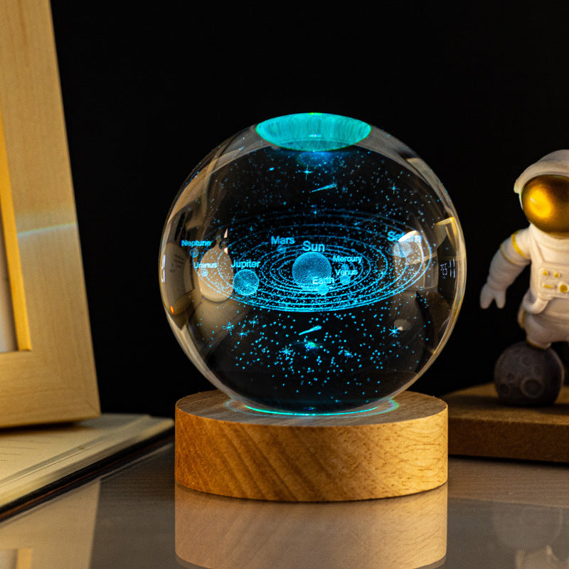 Night light glowing crystal ball