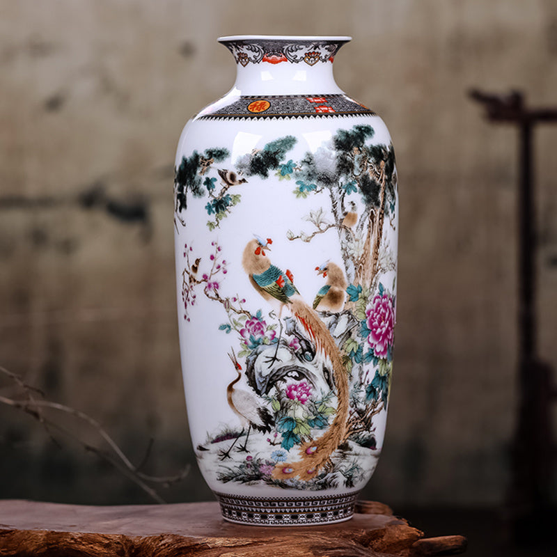 Hand painted Asian porcelain vase
