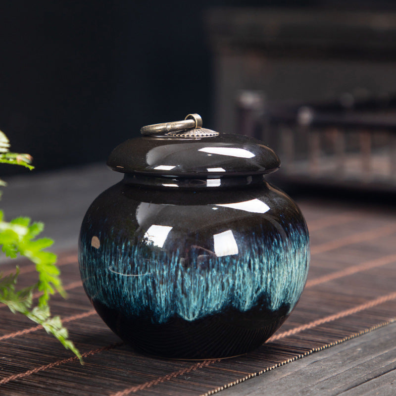Handmade ceramic tea storage jar