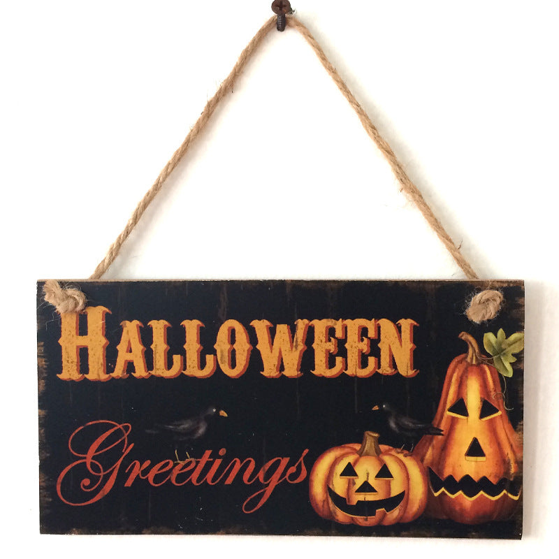 Wooden Halloween hanging boards