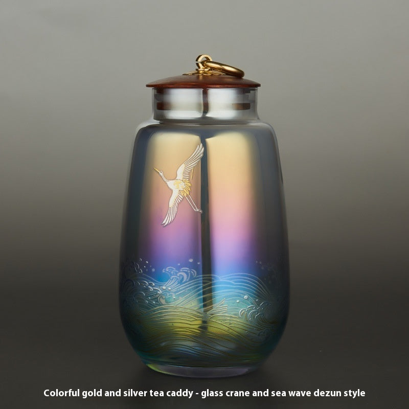 Asian hand-painted tea jar