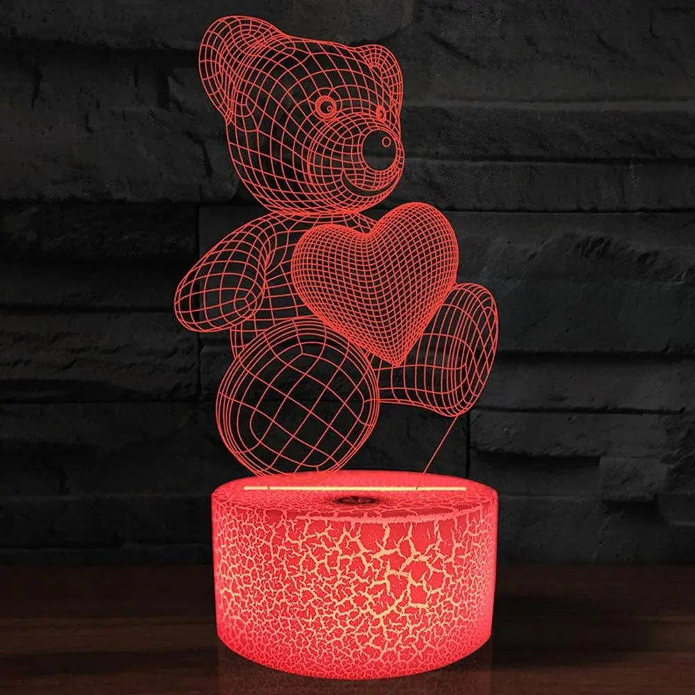 3D night light love