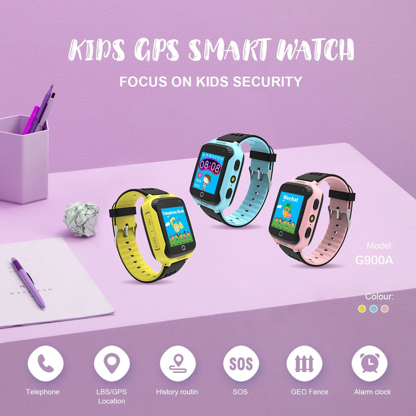 Kids watch with GPS tracker