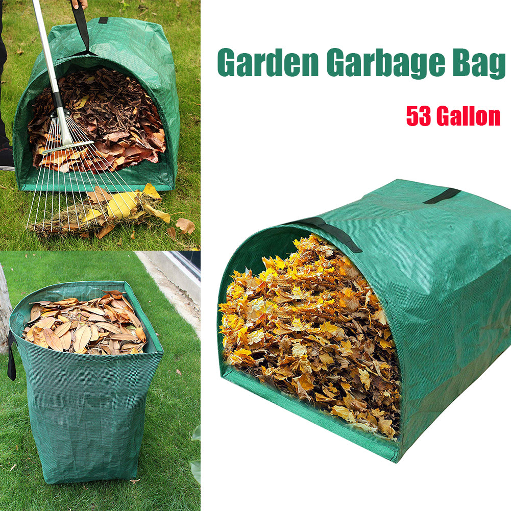 Garden garbage bag with handrail