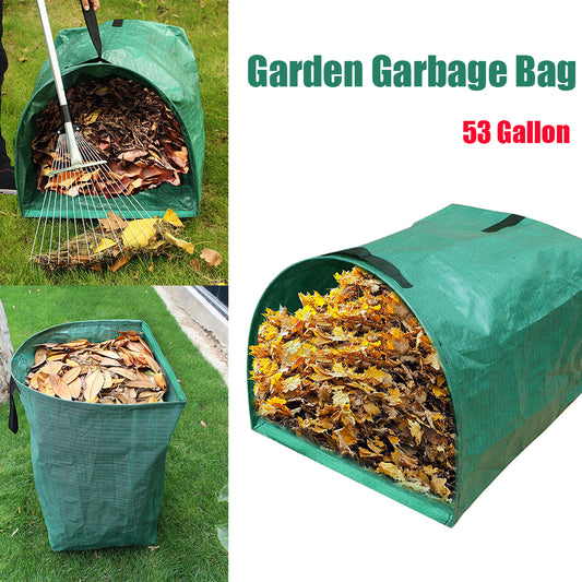 Garden garbage bag with handrail