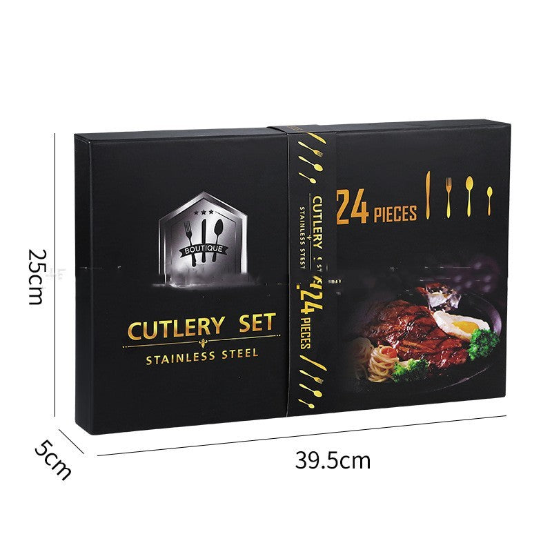 Stainless steel cutlery set 24 pieces gift box