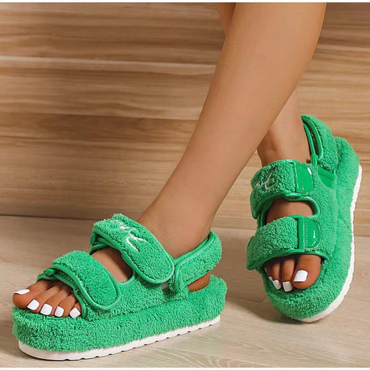 Women plush sandals