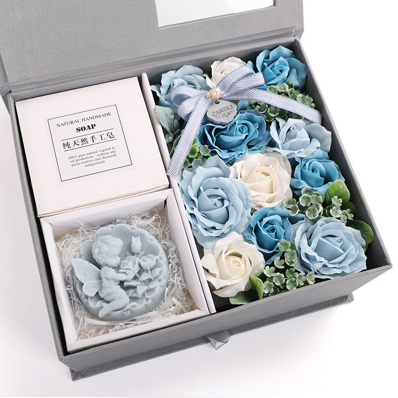 Valentine’s Day gift box roses with soap