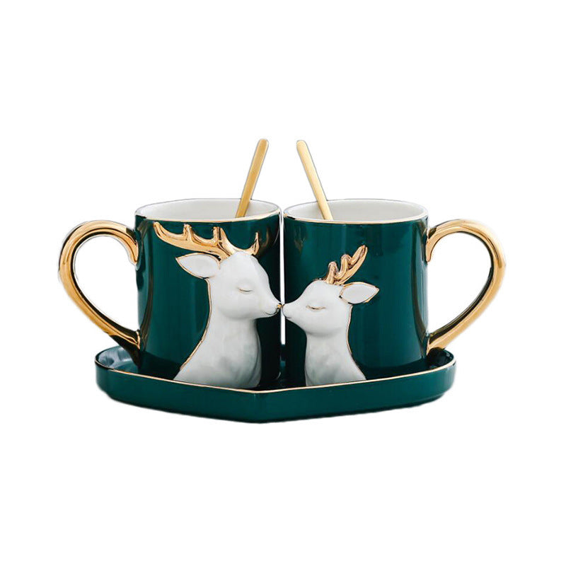 Couple mug set with tray