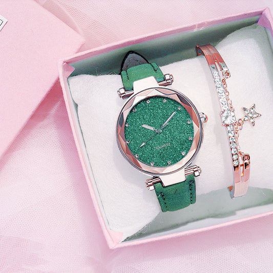 Ladies watch and bracelet gift set