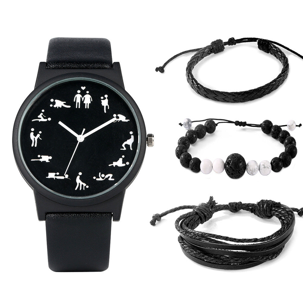 Masculine gift set watch and bracelet