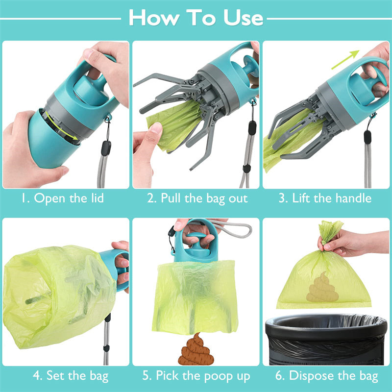 Automatic dog poop scooper with built-in bag dispenser