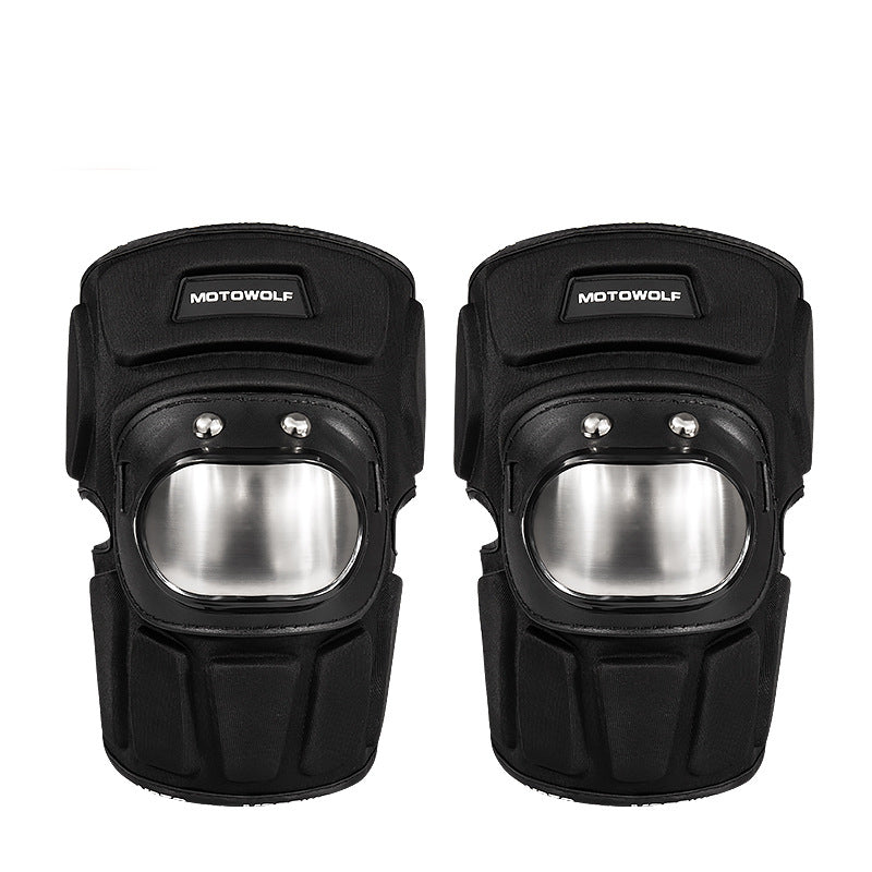 Knee elbow steel pads for motorcycling