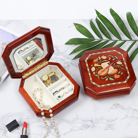 Handmade wooden music jewelry box