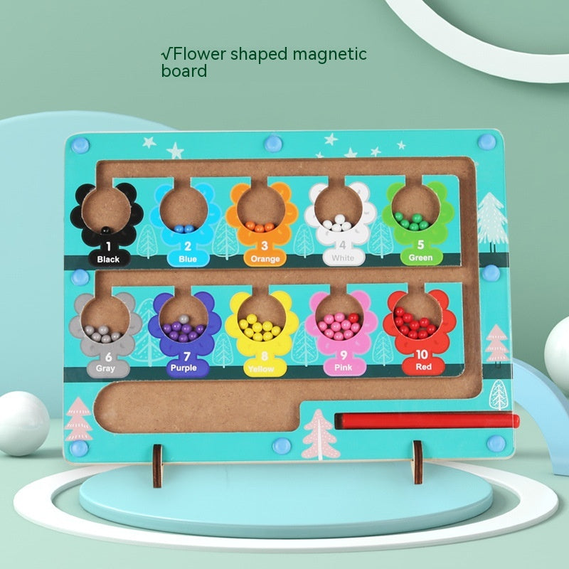 Wooden magnetic maze puzzles