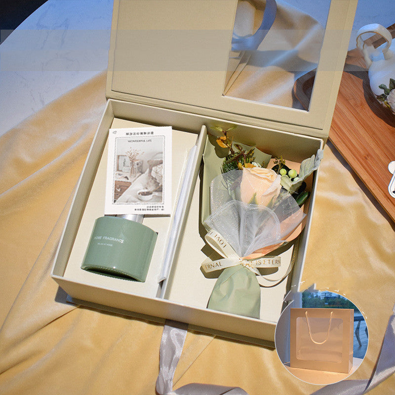 Elegant home fragrance gift box with rose