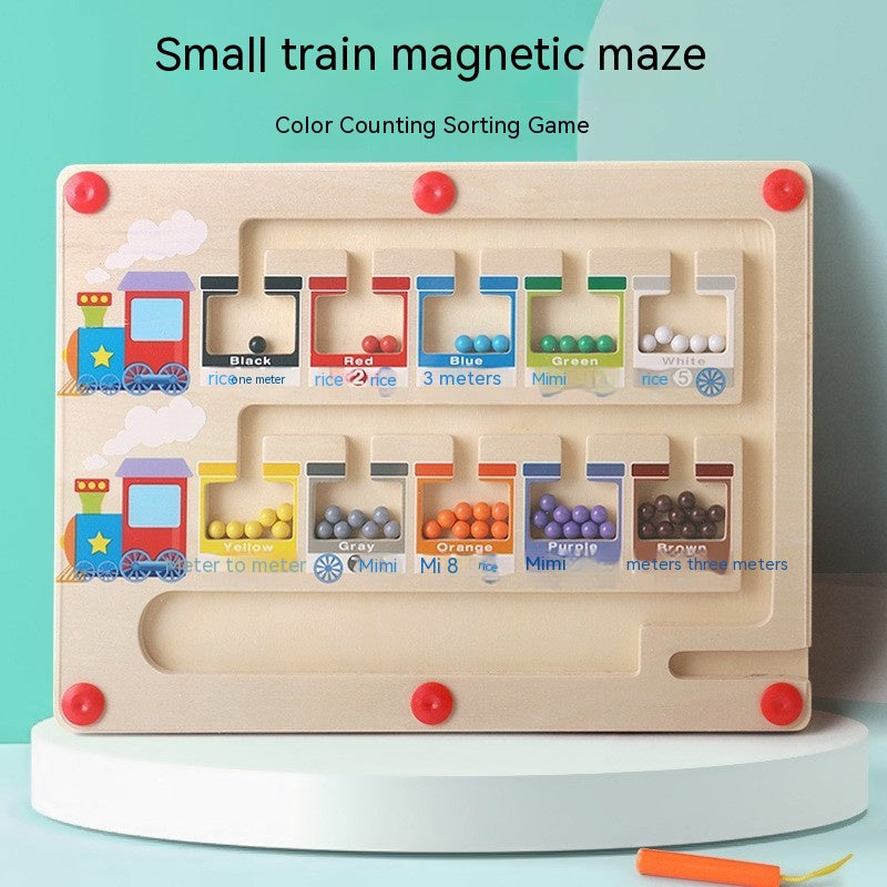 Wooden magnetic maze puzzles