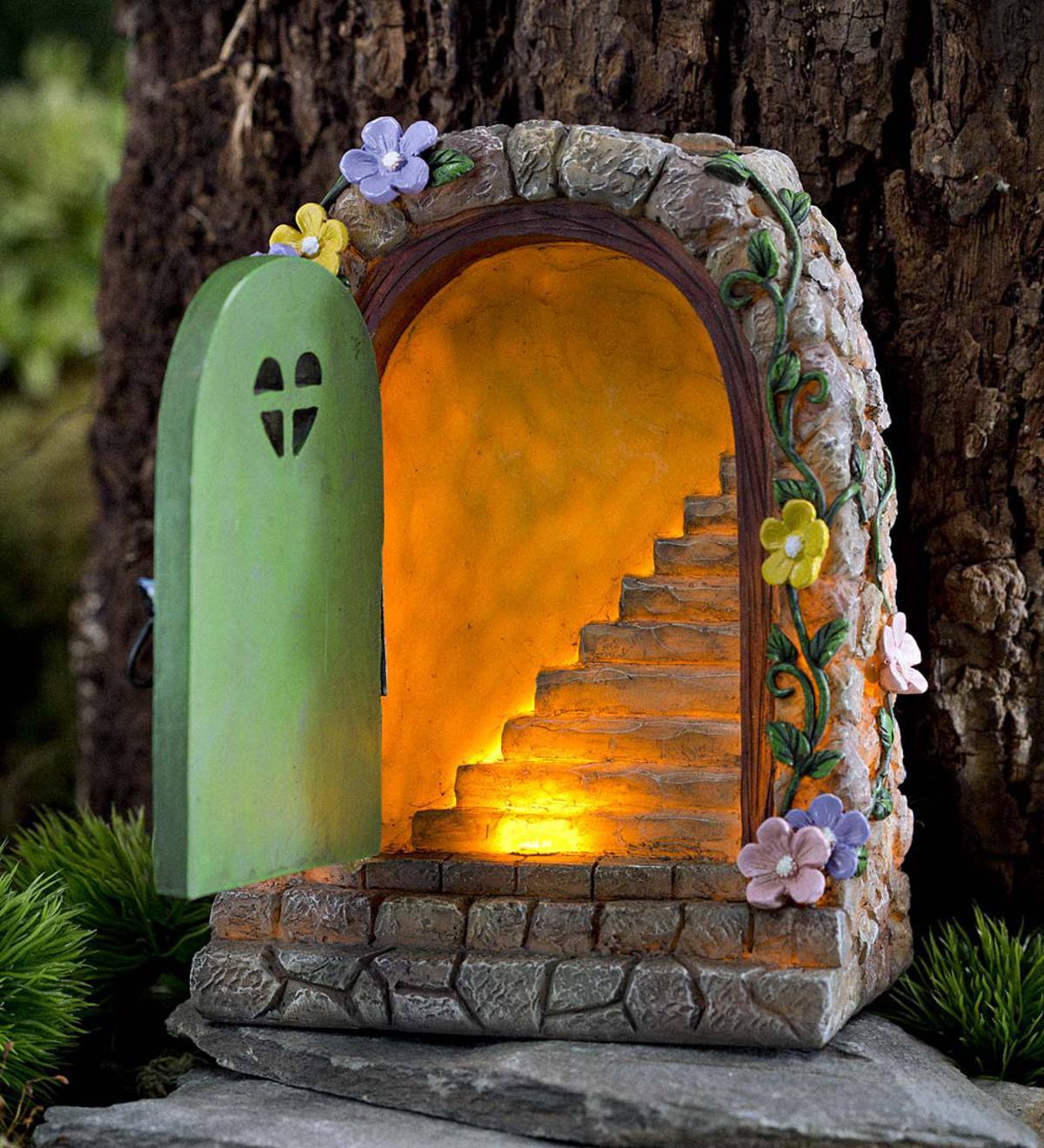 Solar LED lighted fairy house