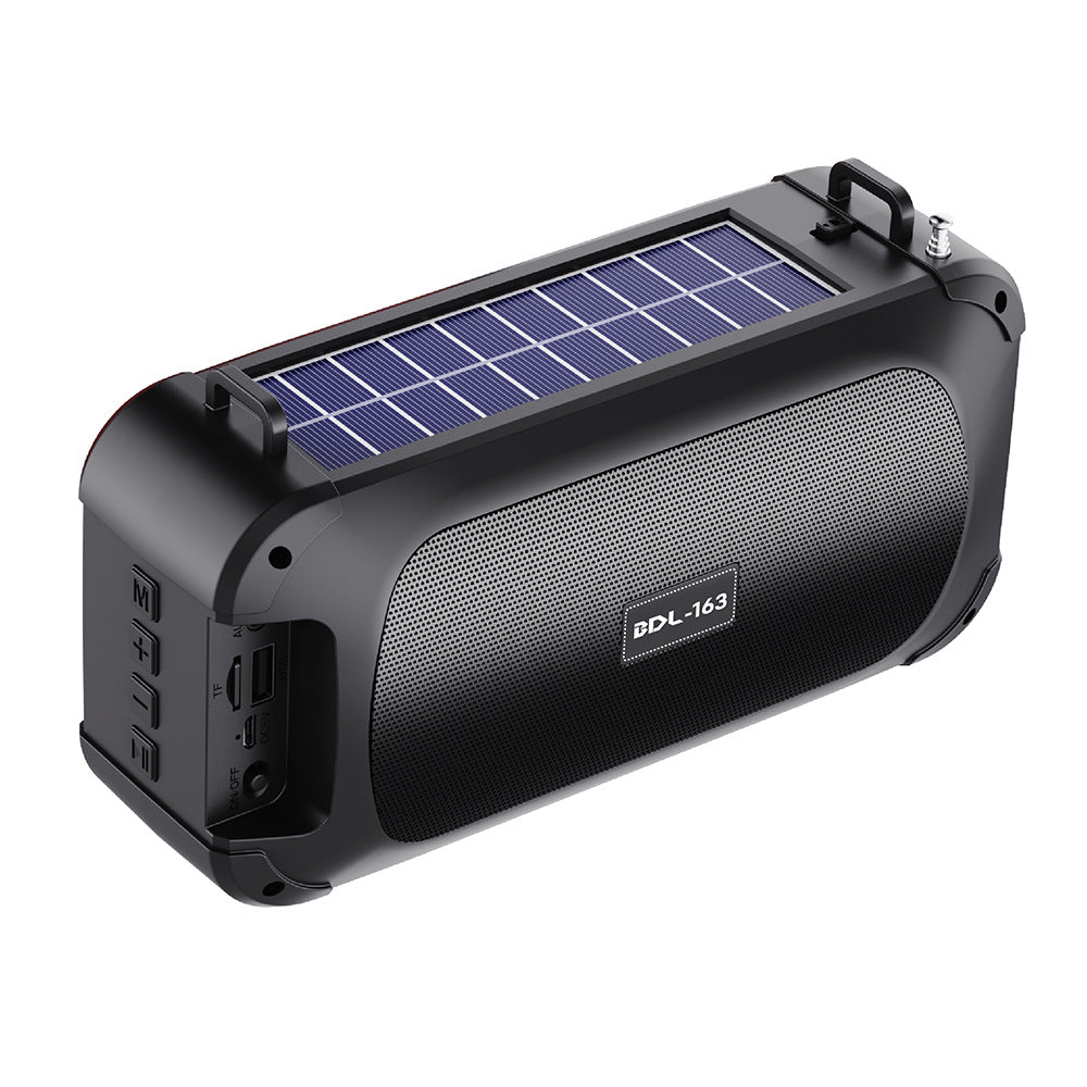 Bluetooth speaker with flashlight and solar