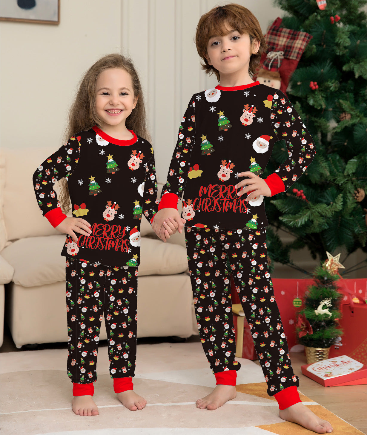Family christmas matching pajamas set