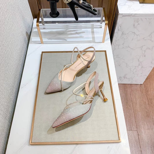 Party crystal high heels for women