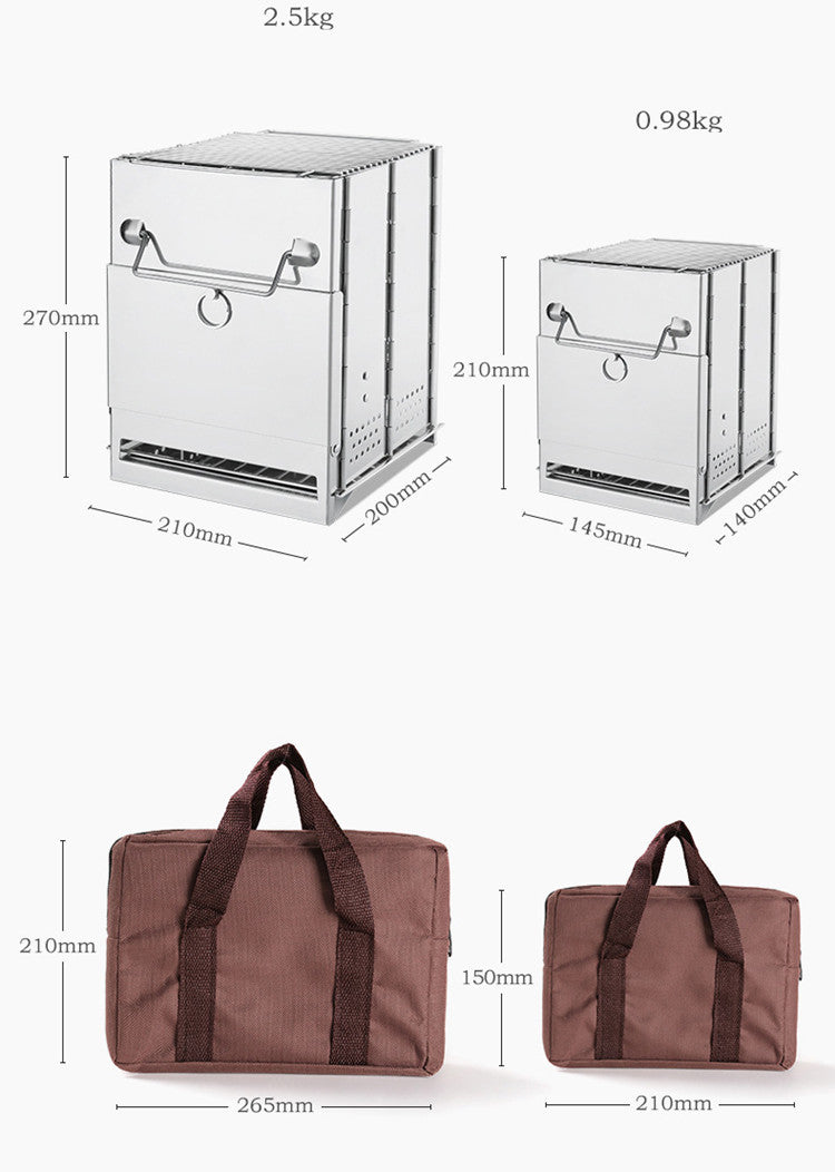 Camping folding wood stove