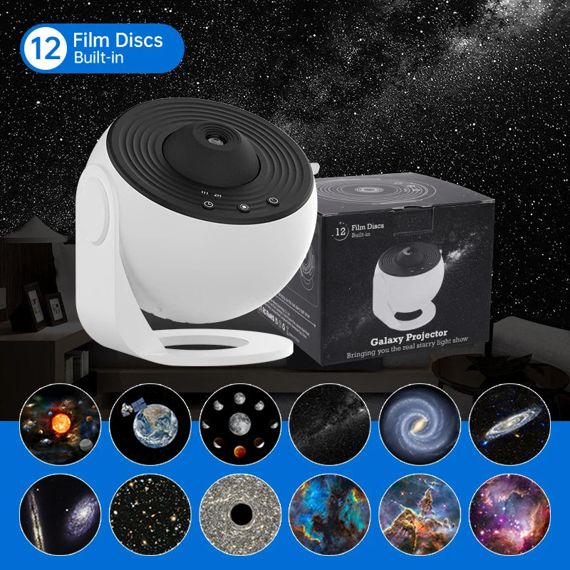 Night light with galaxy projector