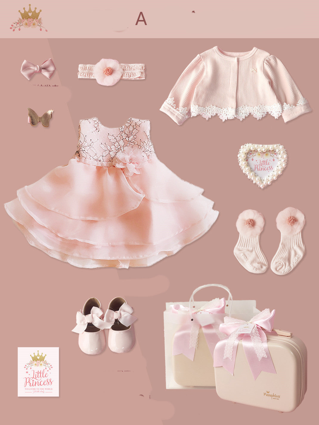 Princess baby dress set