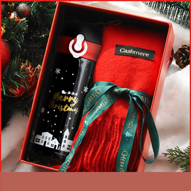Cozy couple Christmas gift set with mugs and blanket