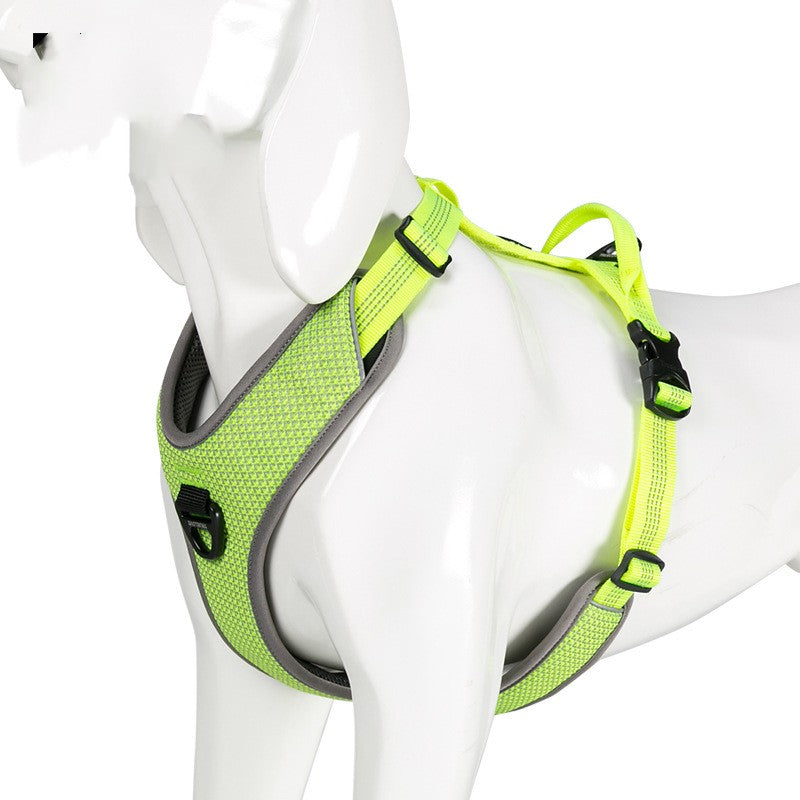 Dog chest strap with reflex