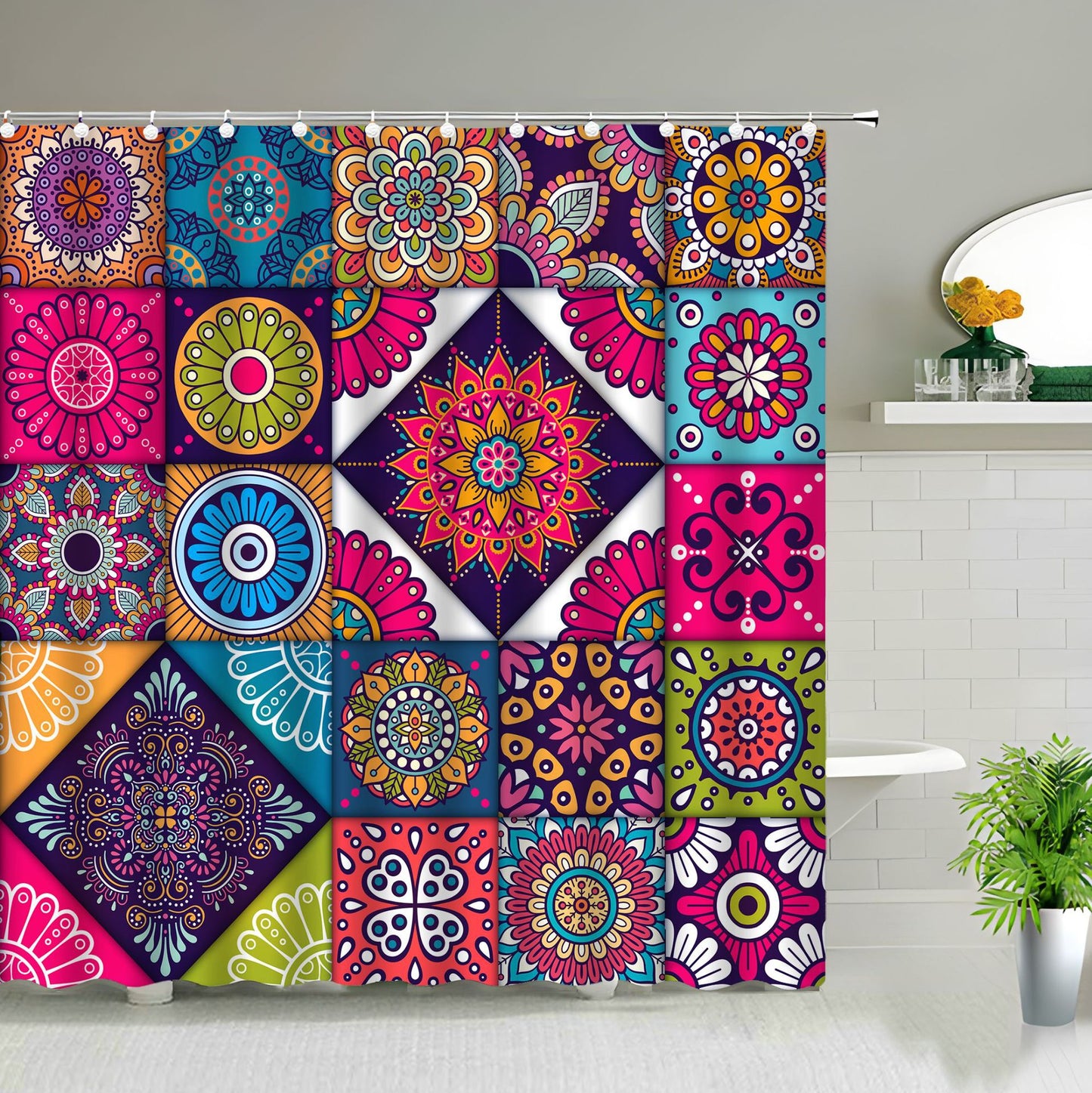 Creative waterproof bathroom curtains