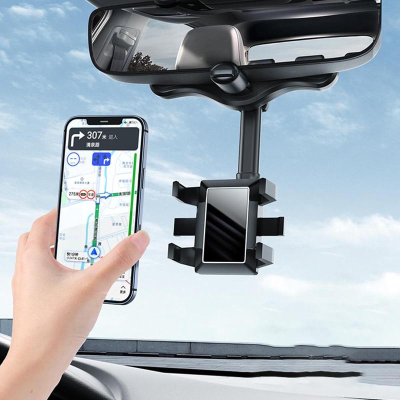 Phone holder for rearview mirror