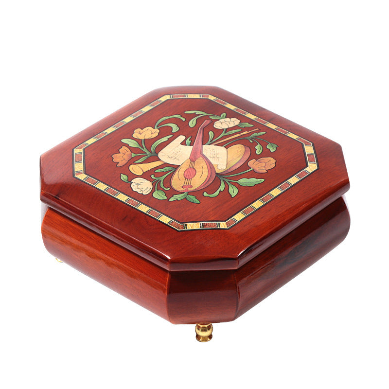 Handmade wooden music jewelry box