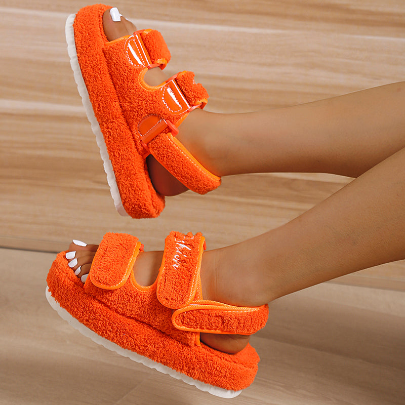 Women plush sandals