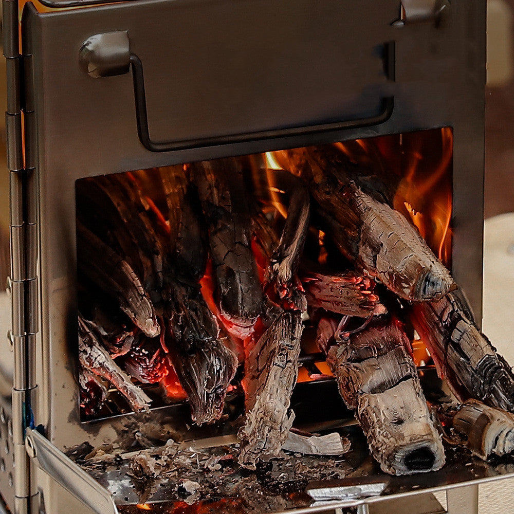 Camping folding wood stove