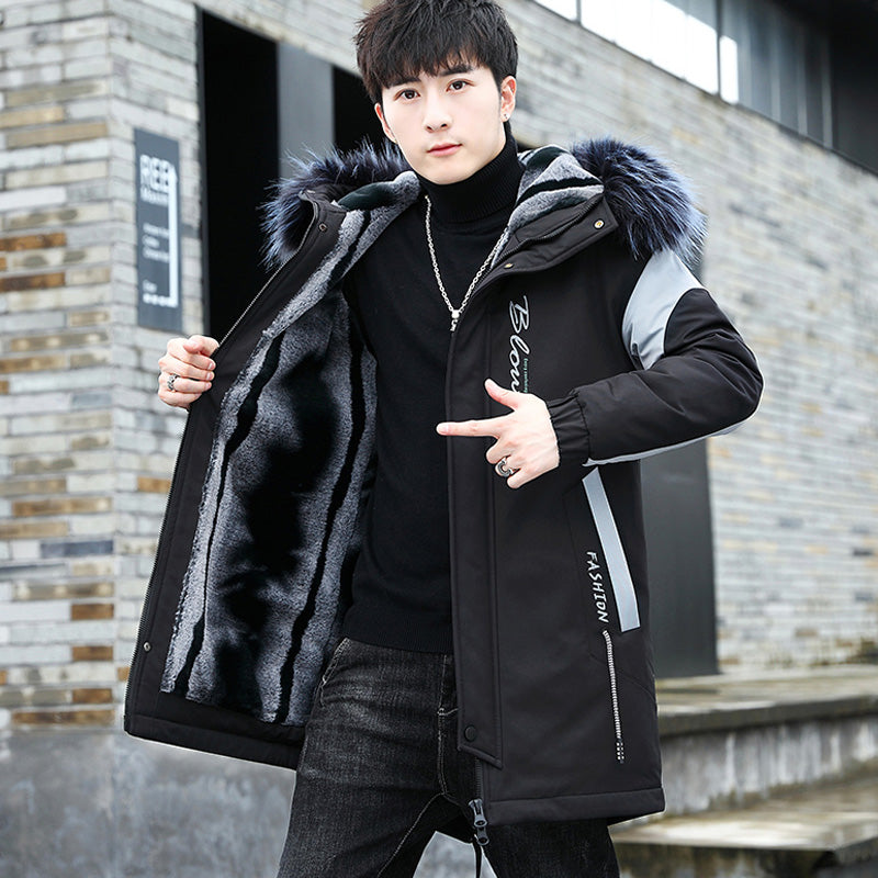 Fashion Simple Plus Velvet Thick Men's Jacket