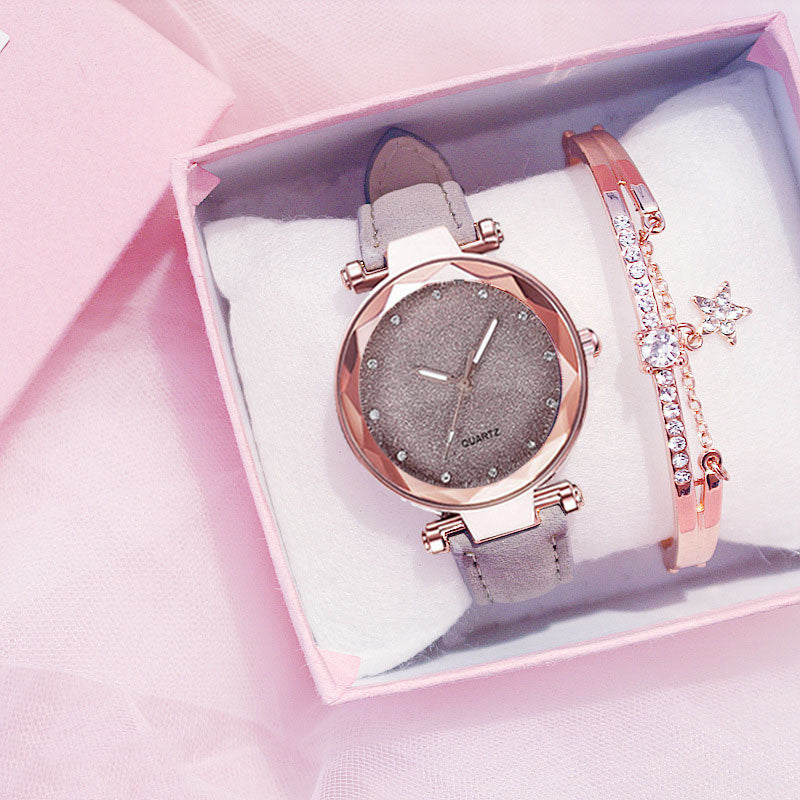 Ladies watch and bracelet gift set