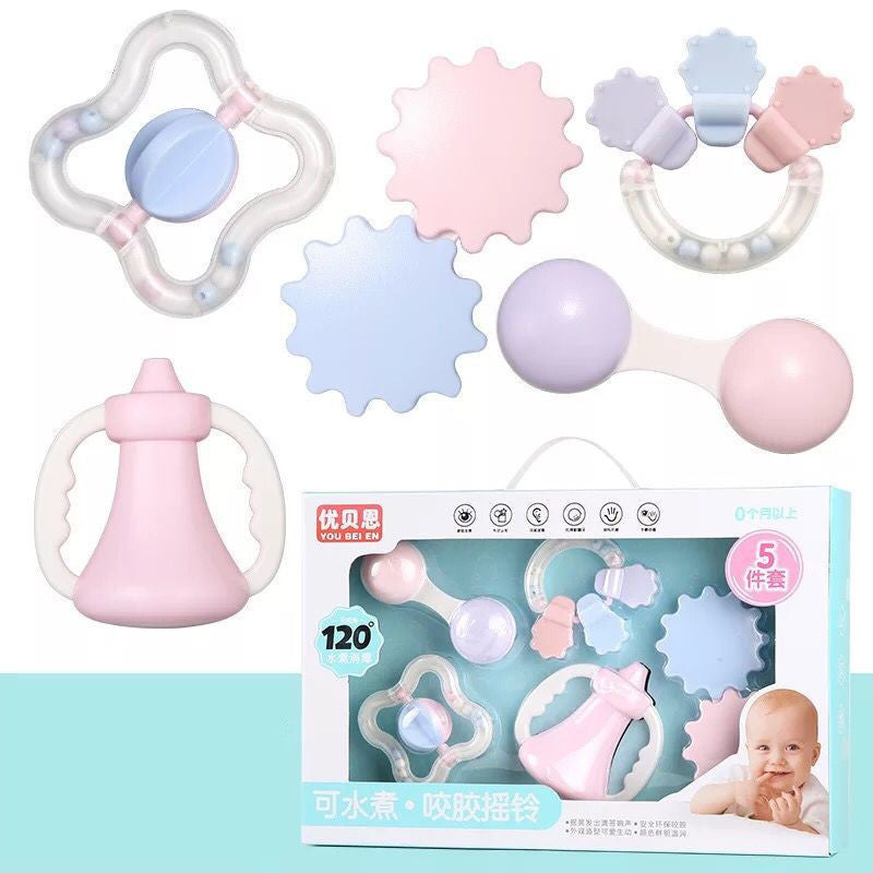 Baby teether rattle set